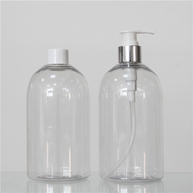 Plastic PET Hand Washing Bottle 500ml Liquid Soap Bottle With White Pump
