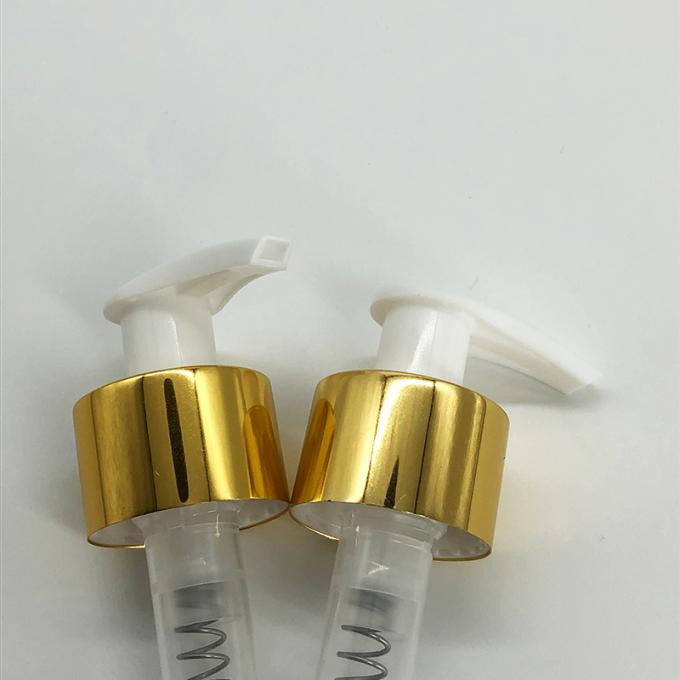 24mm 28mm Lotion Dispenser Pump , Sliver Gold Aluminum Closure Plastic Pump Dispenser