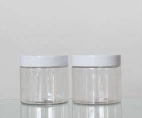 Customized Design 180ml Clear Plastic Wide Mouth Jars Aluminum Or PP Cap
