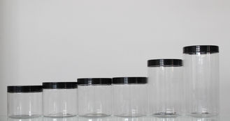 China 89mm Diameter Round Clear Plastic Screw Top Jars Hot Stamping Any Color factory
