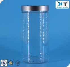 1000ml Transparent Plastic Jar Sliver Cap Apply To Cosmetic Package
