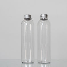 China Transparent Color PET Material 200ml Round Plastic Bottle Designers For Cosmetic factory