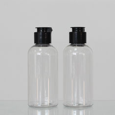 China Cosmetic 145ml Transparent Color Plastic Round Bottles With Different Type Of Cap factory