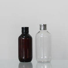 China Amber Color Round 150/200/300/500ml Plastic Bottle Containers For Cosmetic factory