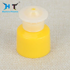 Non Spill Plastic Push Pull Caps , Pink Green Yellow Plastic Screw Cap Covers