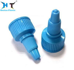 Blue Plastic Twist Top Bottle Caps Closure Ribbed Surface Easy Operating