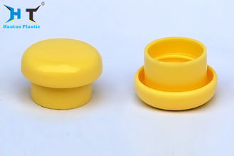 20mm 24mm Plastic Bottle Screw Caps Polish Yellow Color Mushroom Shape