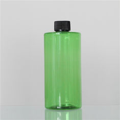 Green Clear 500ml Plastic Cosmetic Bottles Round Shape Logo Customized