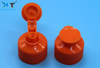 Professional Flip Top Plastic Caps Red Color PP Material 28 / 410 Size