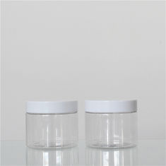Green PET Plastic Jars 150ml , Plastic Cream Jar Including Nature Aluminum Cap