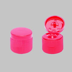 China 20 / 410 20 / 415 Flip Top Plastic Caps Red Ribbed 2.5 G / 3 G SGS Approved factory