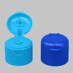 China 24mm 24/410 Bule And Green Round Perfume Screw Flip Top Cap With Ribbed Wall factory