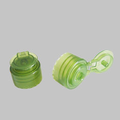 China 24mm 28mm Custom Color Transparent PP Green Flip Top Caps For Liquid Bottle factory