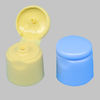 20mm Flip Top Plastic Caps , Shampoo Shower Gel Bottle Flip Cap Yellow Color supplier