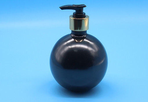 Free samples 400ml black empty PET plastic ball shape lotion pump bottle supplier