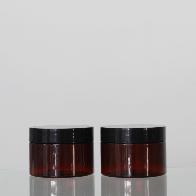 Hair Gel Sealable PET Plastic Jars Good Sealing Amber Color Easy Storage supplier