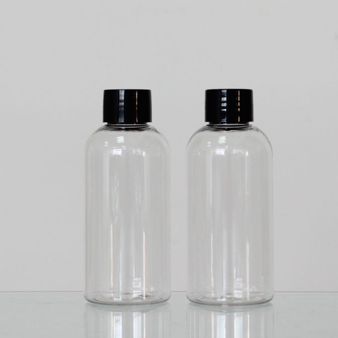 Cosmetic 145ml Transparent Color Plastic Round Bottles With Different Type Of Cap