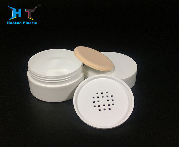 Small PP Plastic Jars , Portable Mirror Cosmetic Loose Powder Jar