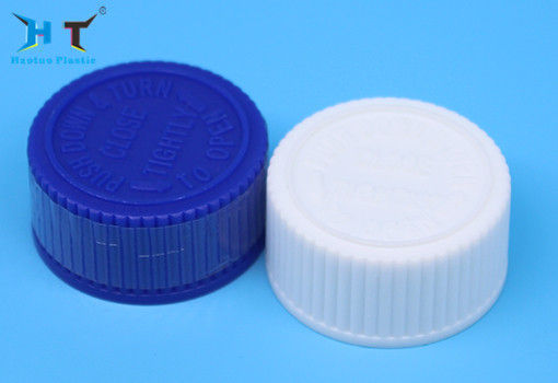 28 Mm Plastic Child Proof Cap Screw Lid White Color For Drug Bottle supplier