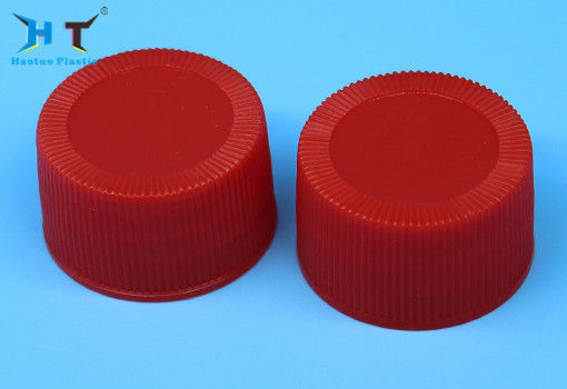 Ordinary Red Plastic Screw Caps , 28mm Screw Cap Non Spill Ribbed Surface supplier