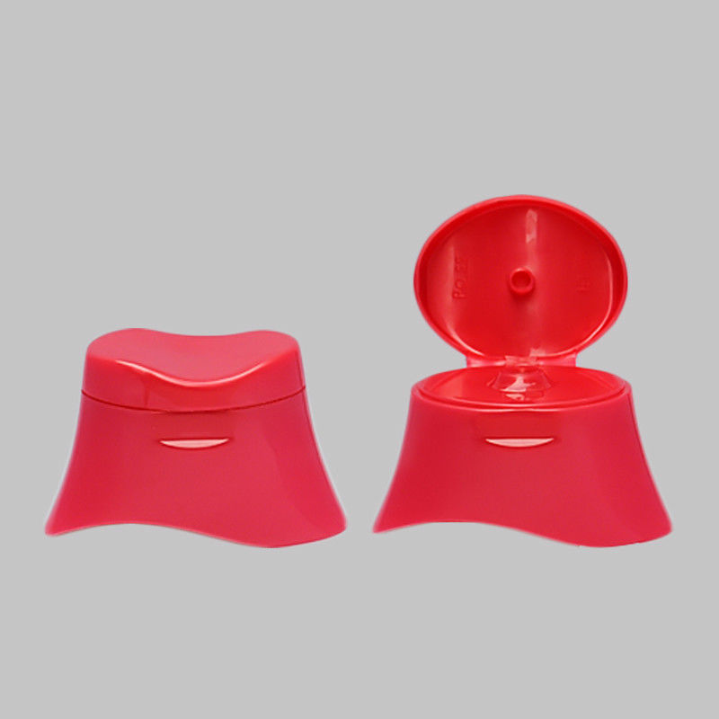 Red Color Cosmetic Plastic Shampoo Bottle Flip Top Lids Closure Caps supplier