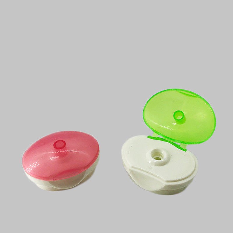 Plastic PP 22mm Neck Size Oval Shape Double Color Flip Top Caps For Shampoo Bottles supplier